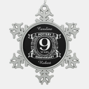 Ornement Flocon De Neige 9e Tournoi de tennis anniversary pottery