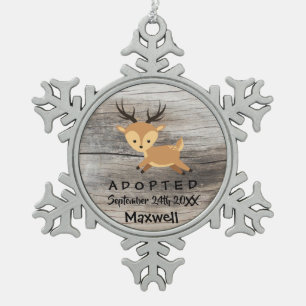 Ornement Flocon De Neige Adopté - cadeau customisé d'adoption de cerfs