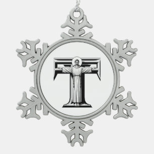Ornement Flocon De Neige AI Saint François d'Assise comme Tau franciscain 1