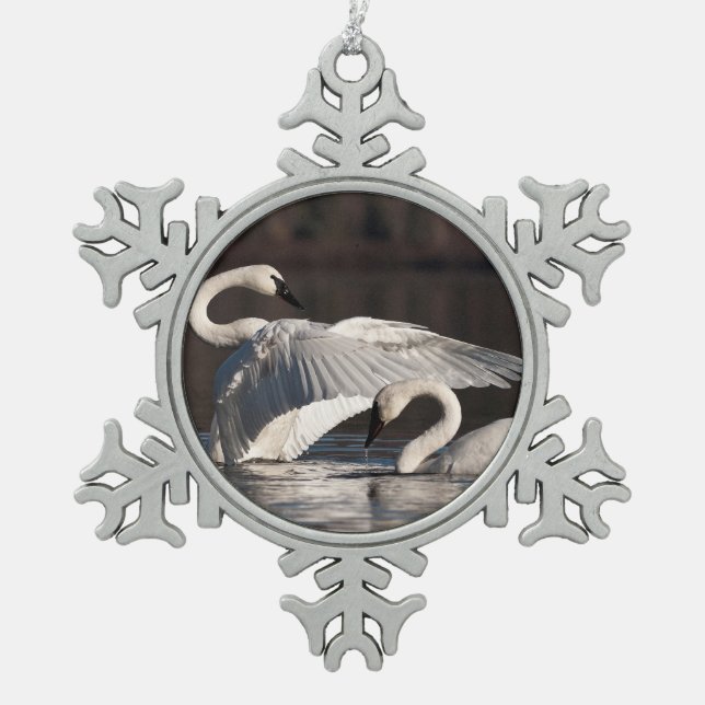 Ornement Flocon De Neige Aimer les cygnes (Devant)