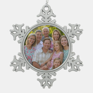 Ornement Flocon De Neige Ajouter une photo de réunion de famille Personnali