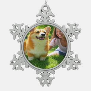 Ornement Flocon De Neige Ajouter une photo pour animaux de compagnie Person