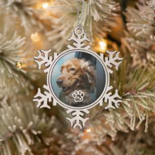 Ornement Flocon De Neige Ajoutez Votre Propre Photo Monogramme Chiens Anima