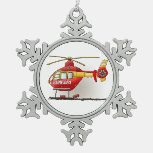 Ornement Flocon De Neige Ambulance d'hélicoptère