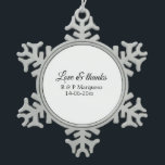 Ornement Flocon De Neige Amour & merci ajouter nom du couple mariage ajoute<br><div class="desc">Pour les amoureux comme nous</div>
