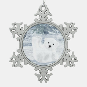 Ornement Flocon De Neige Amusement de neige - ours blanc CUB,