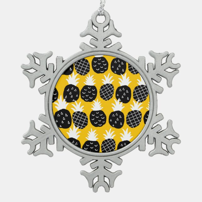 Ornement Flocon De Neige Ananas noir (Devant)