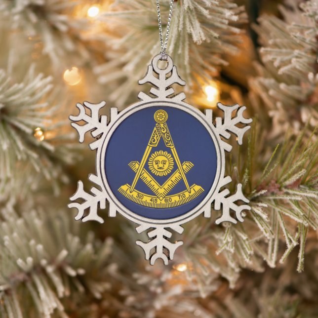 Ornement Flocon De Neige Ancien Maître Freemason Carré et Compass Masonic (Arbre)