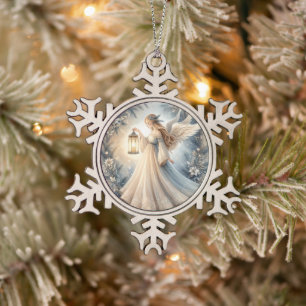Ornement Flocon De Neige Ange céleste d'hiver Lanterne de paix
