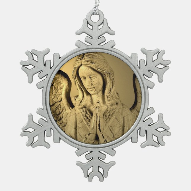 Ornement Flocon De Neige Ange de prière (Devant)