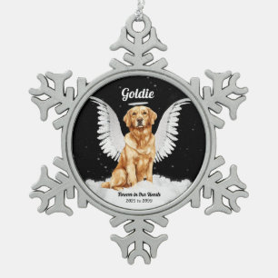 Ornement Flocon De Neige Ange Dog Golden Retriever Memorial