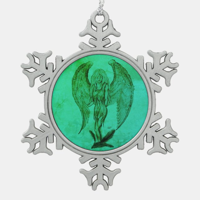 Ornement Flocon De Neige Angel en style tatouage (Devant)
