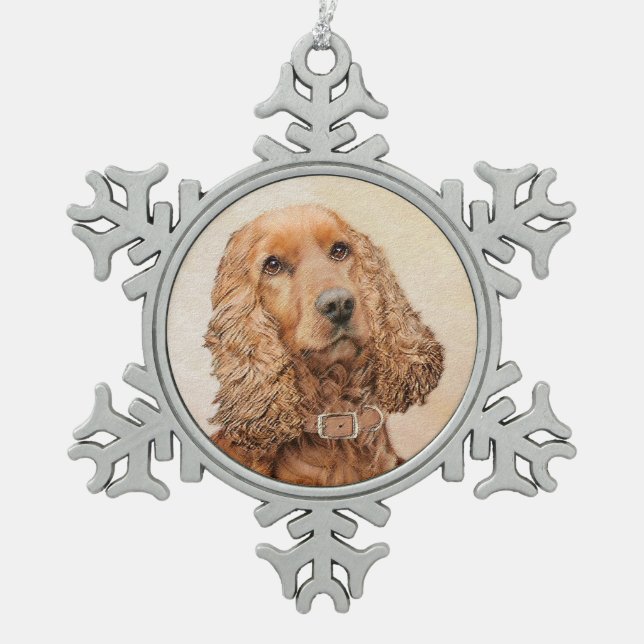 Ornement Flocon De Neige Anglais Cocker Peinture Espagnole - Art Chien orig (Devant)