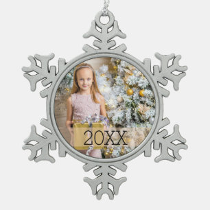 Ornement Flocon De Neige Année simple de photo