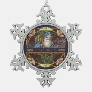 Ornement Flocon De Neige Antique de Noël des Père Noël Angels victoriens