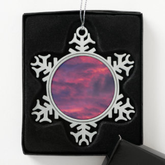 Ornement Flocon De Neige août rouge