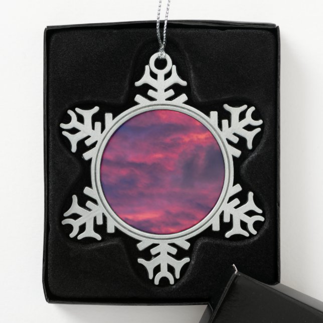 Ornement Flocon De Neige août rouge (Boîte)