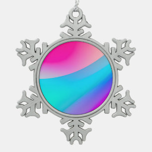 Ornement Flocon De Neige Aquarelle abstraite pastel ombré rose bleu 