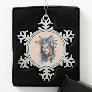 Ornement Flocon De Neige Aquarelle Beauté tribale : Esprit d'art bohème