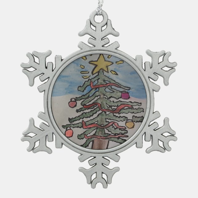 Ornement Flocon De Neige Arbre de Noël (Devant)