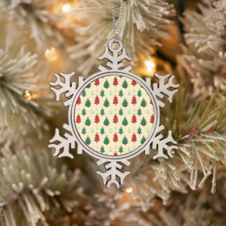 Ornement Flocon De Neige Arbre de Noël avec le dessus étoilé sans couture m