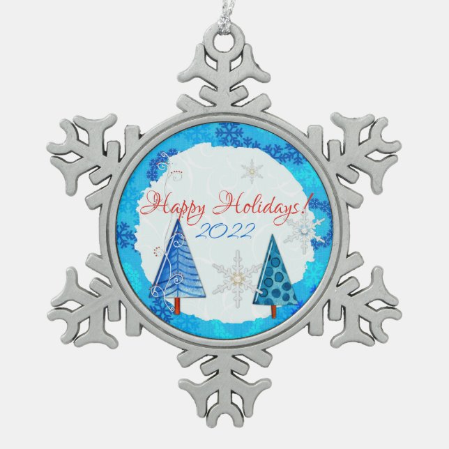 Ornement Flocon De Neige Arbre de Noël et bijoux à flocons de neige (Devant)