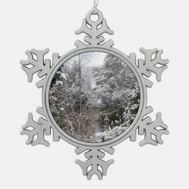 Ornement Flocon De Neige Arbres enneigés (Devant)