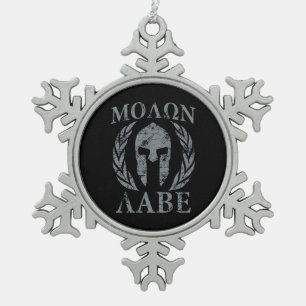Ornement Flocon De Neige Armure spartiate grunge de Molon Labe