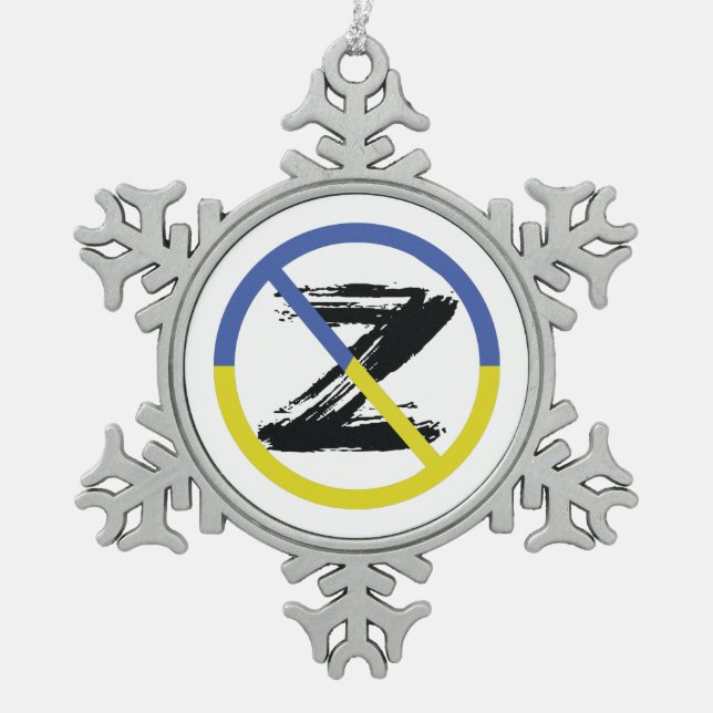 Ornement Flocon De Neige Arrêtez la guerre en Ukraine Jetez un oreiller (Devant)