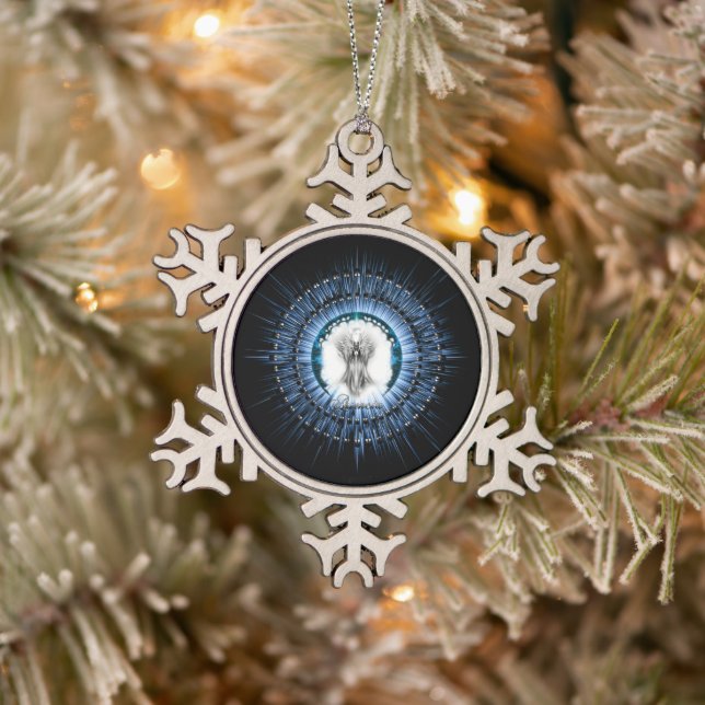 Ornement Flocon De Neige Arsencia Ethereal Silver Light Fractal Art (Arbre)