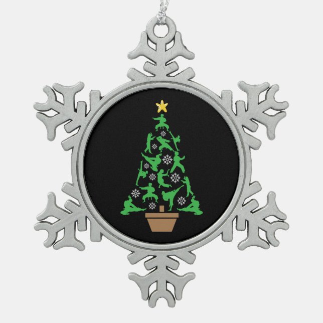 Ornement Flocon De Neige Arts martiaux féminins - Karate Arbre de Noël pour (Devant)