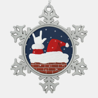 Ornement Flocon De Neige ASL Père Noël Ornement de Noël Je t'aime ILY dans 
