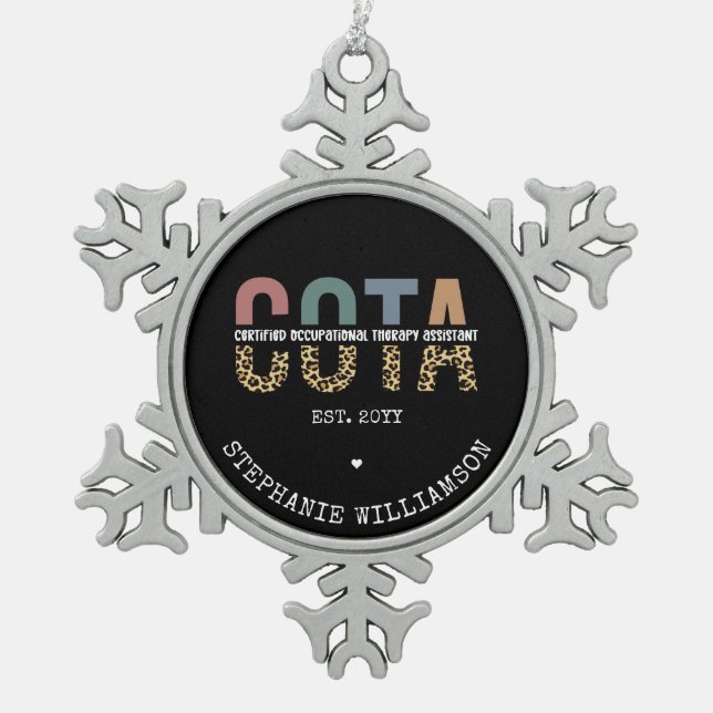 Ornement Flocon De Neige Assistant en ergothérapie certifié COTA (Devant)