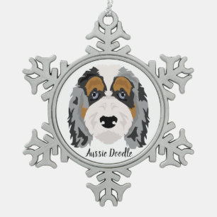 Ornement Flocon De Neige Australian Shepherd Poodmix Christmas Ornament