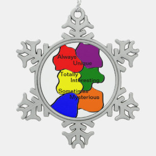 Ornement Flocon De Neige Autisme toujours unique Pewter Snowflake Ornament