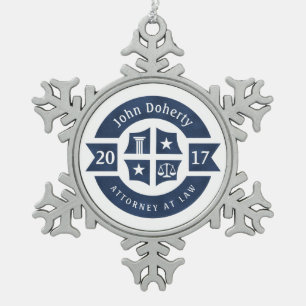 Ornement Flocon De Neige Avocat 20XX Avocat En Droit Bleu de marine déco