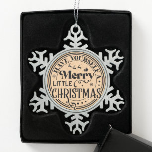 Ornement Flocon De Neige Ayez un joyeux petit Noël