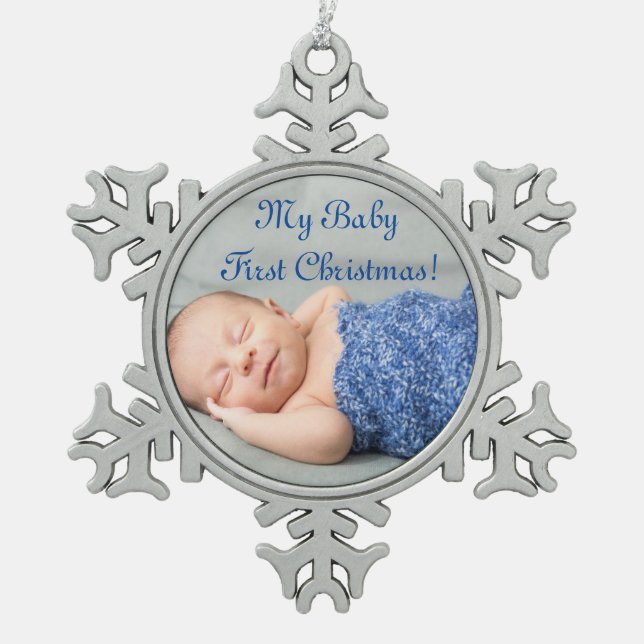 Ornement Flocon De Neige Baby Boy First Christmas (Devant)