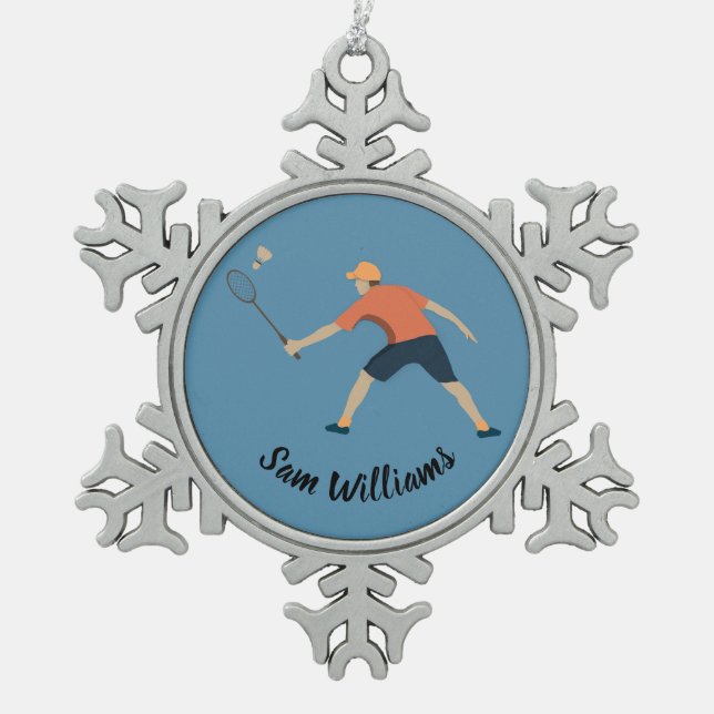 Ornement Flocon De Neige Badminton (Devant)