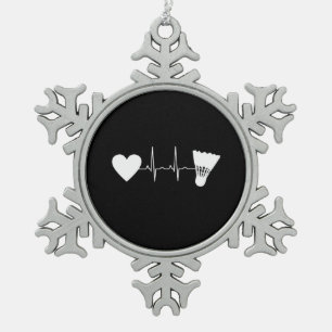 Ornement Flocon De Neige Badminton - Battledore Battement de coeur