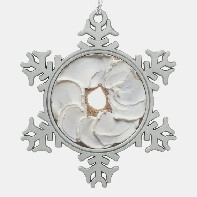 Ornement Flocon De Neige Bagel avec le fromage fondu (Devant)
