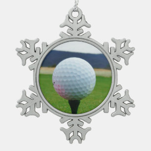 Ornement Flocon De Neige Bal de golf blanc sur un terrain de golf de montag