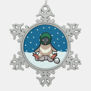 Ornement Flocon De Neige Balaclava Penguin Drôle Noël Snowball Cartoon