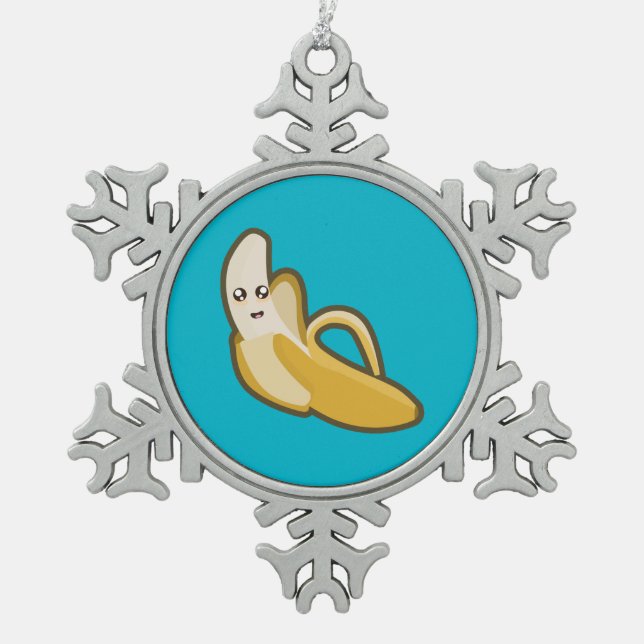 Ornement Flocon De Neige Banane de Kawaii (Devant)