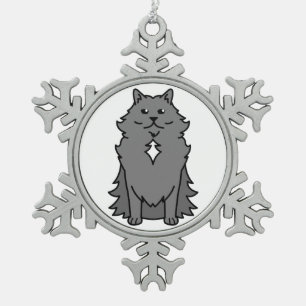 Ornement Flocon De Neige Bande dessinée de chat de Nebelung