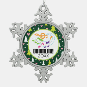 Ornement Flocon De Neige Bande personnalisée de Noël de Drumline