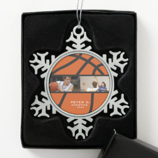 Ornement Flocon De Neige Basket-ball personnalisable Photo personnalisée