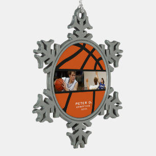 Ornement Flocon De Neige Basket-ball personnalisé photo Noël