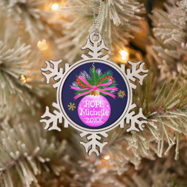Ornement Flocon De Neige Baube rose (Arbre)