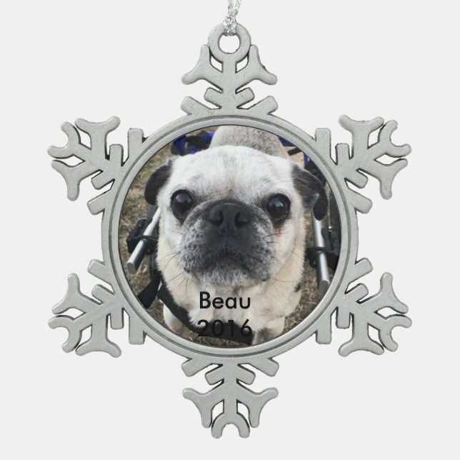 Ornement Flocon De Neige Beau 2016 (Devant)